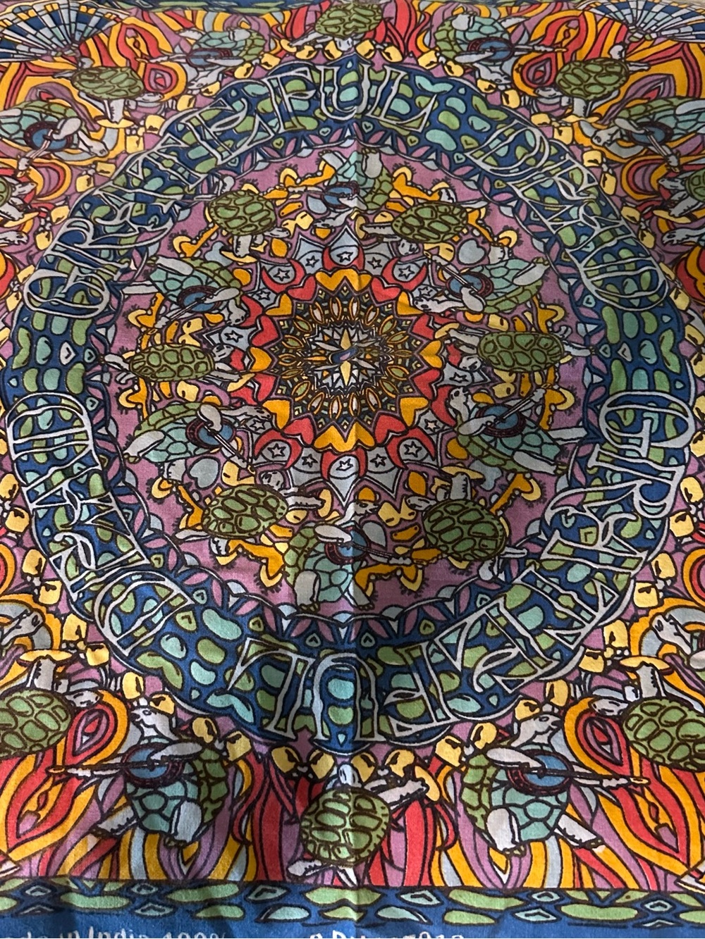 Vibrant Multicolor Grateful Dead Mandala Tortoise Bandana